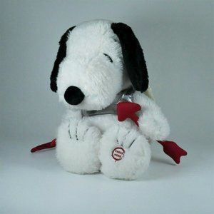 Hallmark Snoopy Valentines Plush 10 inch Sound Motion Cupid Snoopy Love Angel